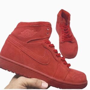 NIKE AIR JORDAN 1 2016 RETRO HIGH TRIPLE GYM RED SUEDE [332550-603] Size 8